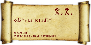Kürti Klió névjegykártya